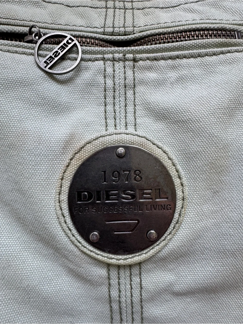 Vintage Diesel Seafoam Green Tote